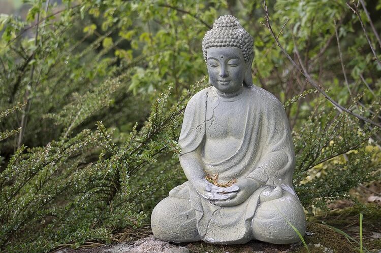 a stone Buddha statue 